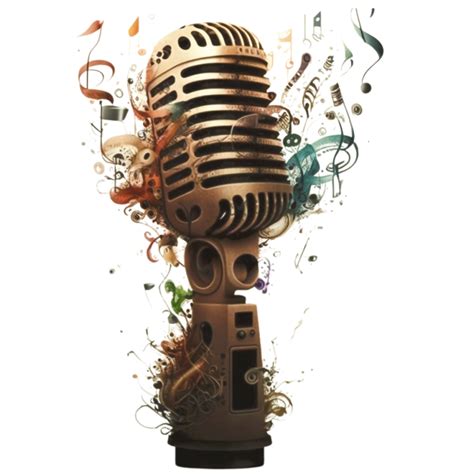 Microphone With Music Notes Clipart