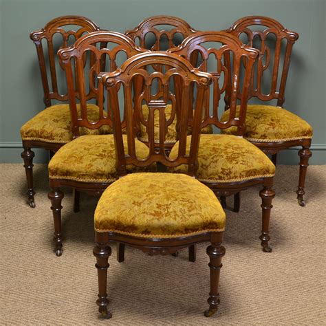 Beautiful Set Of Six Victorian Mahogany Antique Dining Chairs ...