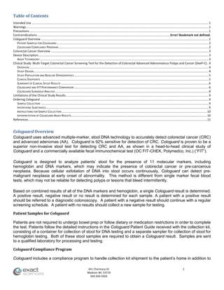 Cologuard (colorectal cancer test) physician labeling_fda | PDF