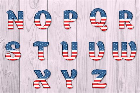 Printable Patriotic Alphabet Letters Free