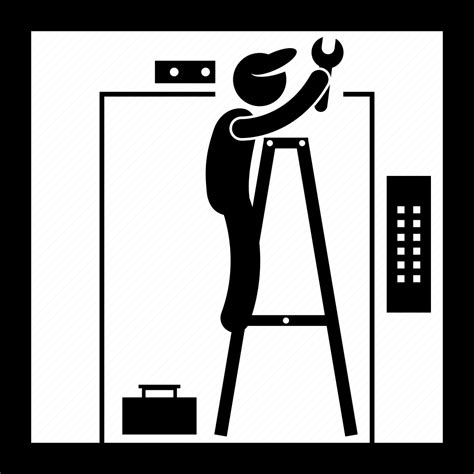 Elevator, fixing, lift, maintenance, repair, service, technician icon - Download on Iconfinder