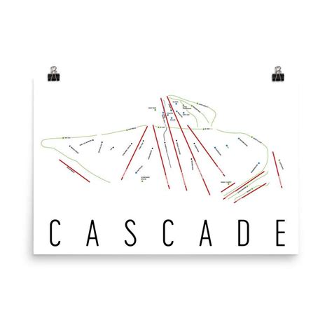 Cascade Mountain Ski Map Art, Cascade Mountain, Wisconsin Art, Cascade ...