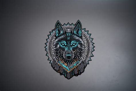 Blue Moon Wolf Large Back Patch - MakeMyPatch