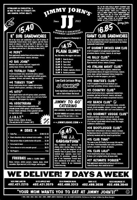 jimmy john's freeport illinois menu - Yahoo Search Results | Jimmy john menu, Jimmy johns, Menu ...