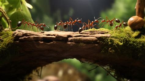 Premium Photo | Team of ants constructing bridge