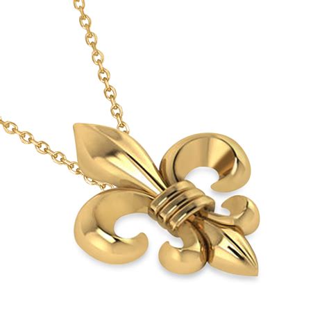 Fleur De Lis Pendant Necklace 14k Yellow Gold - AZ3394