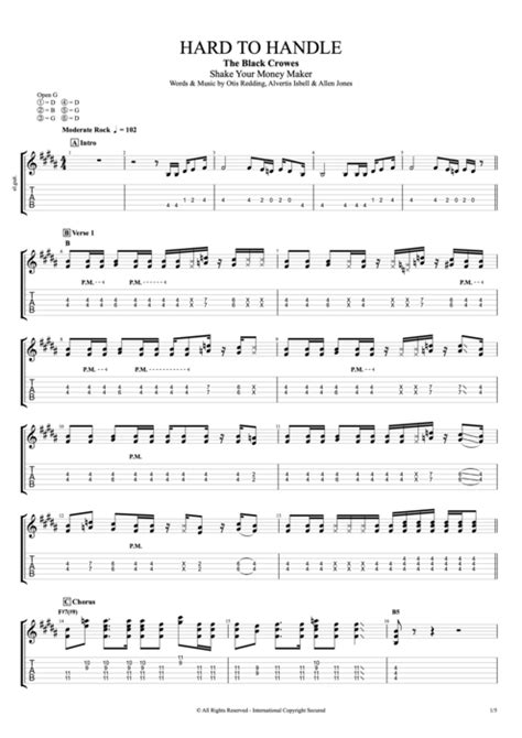 Hard to Handle by The Black Crowes - Full Score Guitar Pro Tab | mySongBook.com