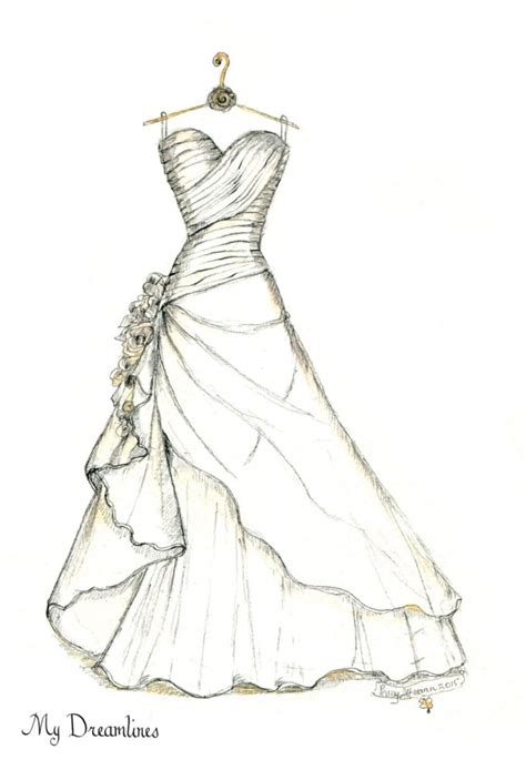 Wedding Dress Sketch Made of Your Bridal Gown | Emmaline Bride®