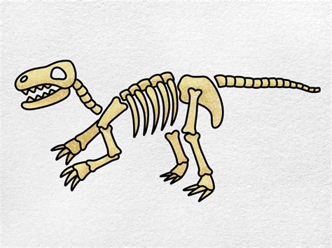 Dinosaur Fossil Drawing (easy) - HelloArtsy