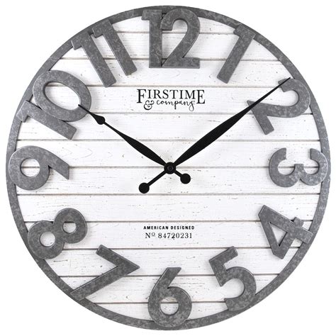 FirsTime & Co. Sawyer Planked Farmhouse Wall Clock, Natural Farmhouse ...