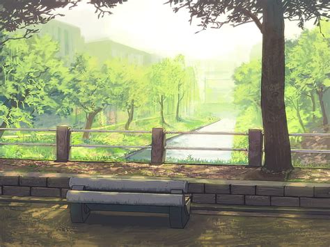 1284x2778px | free download | HD wallpaper: Anime, Original, Bench, Park | Wallpaper Flare