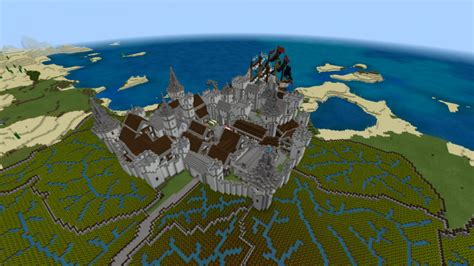 White coastal town (bedrock edition) Minecraft Map