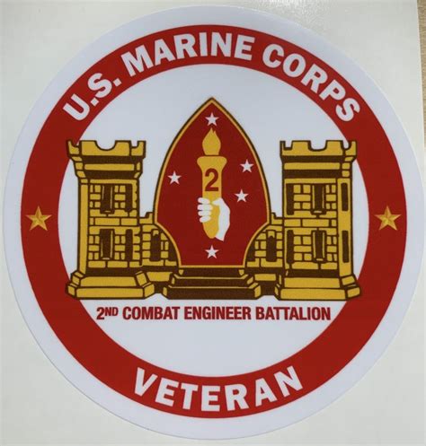 USMC 2nd Combat Engineer Battalion Veteran Sticker D109 - Decal Patch - Co