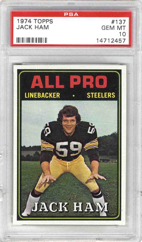 Sell Your 1974 Topps Jack Ham #137 PSA 10 at Nate D. Sanders Auctions