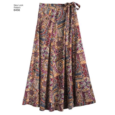 New Look Pattern 6456 Misses' Easy Wrap Skirts in Four Lengths - Patterns and Plains