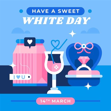 Premium Vector | Flat illustration for white day celebration