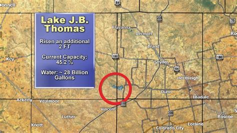 Snyder celebrates huge water level increase at Lake J.B. Thomas | KTXS