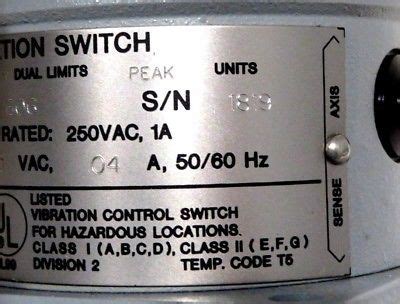 NEW METRIX INSTRUMENTS 5509-606-120 VIBRATION SWITCH 5509606120 - SB Industrial Supply, Inc.