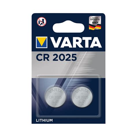 Varta CR2025 Lithium Coin Cell Battery (2 Pack) 06025101402