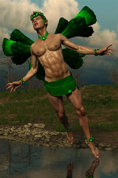 Male Fairy Fantasy in the Woodlands Digital Art by Barroa Artworks - Pixels