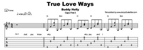 Buddy Holly - True Love Ways | Guitar Lesson, Tab & Chords | JGB