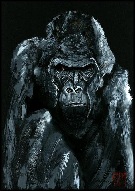 Silverback Gorilla Painting by Susanne LaFond