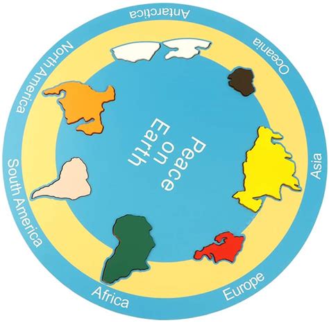 Seven Continents Puzzle Map - Peace on Earth | E&O Montessori, US