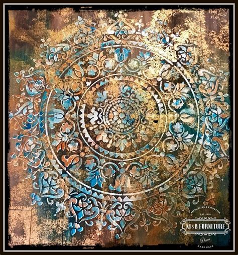 Stenciling Wooden Wall Art Using A Mandala Stencil - Stencil Stories