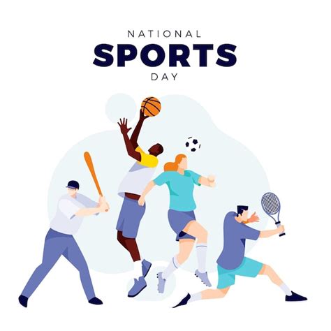 Download Free Flat National Sports Day Illustration - Vector Templates | IMGPANDA - A Free ...