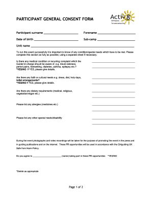 18 Printable General Consent Template Forms - Fillable Samples in PDF ...