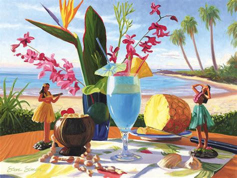 Blue Hawaiian Painting by Steve Simon