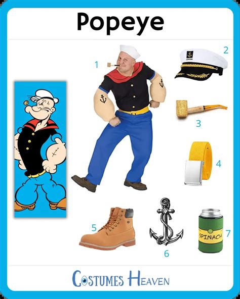 Popeye Costume For Cosplay & Halloween 2024