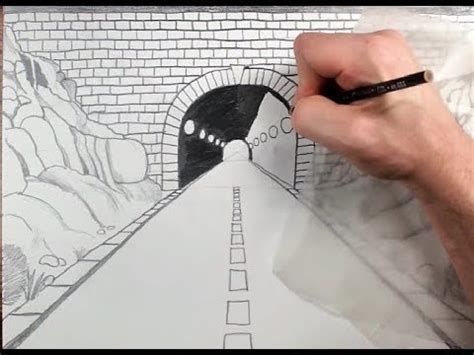 Tunnel Drawing, Pencil, Sketch, Colorful, Realistic Art Images | Drawing Skill