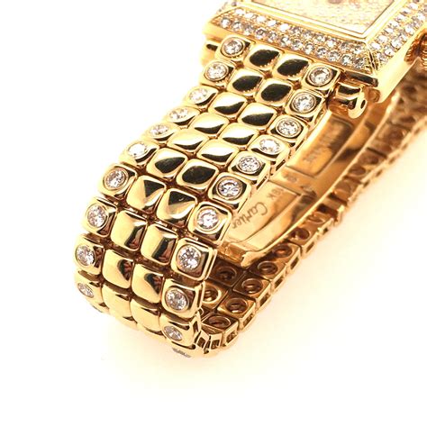 Cartier Gold and Diamond Watch For Sale at 1stDibs | cartier gold watch with diamonds