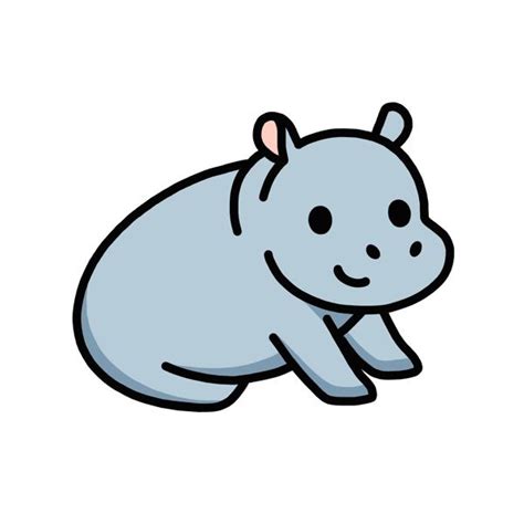 Hippo Sticker by littlemandyart in 2021 | Cute stickers, Cute kawaii drawings, Kawaii drawings