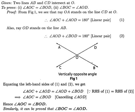 How to prove that vertically opposite angles are equal