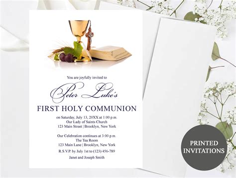 Blank Holy Communion Invitation Template