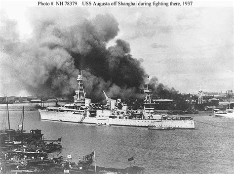 Hampton Roads Naval Museum: USS Augusta (CA-31) in Shanghai, 1937