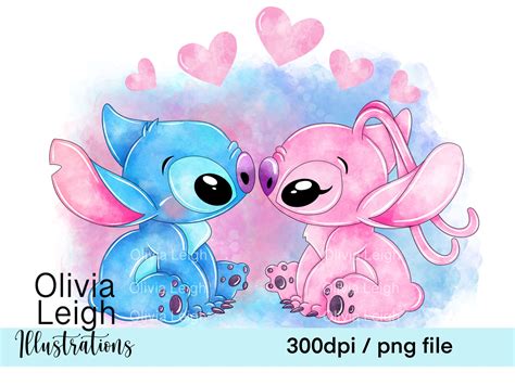 Clipart Stitch and Angel PNG Sublimation Files DIGITAL - Etsy Canada