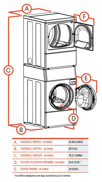 Speed Queen Stackable Washer/ Gas Dryer Combo, STGNCASP115TW01 - Midwest Laundries Inc