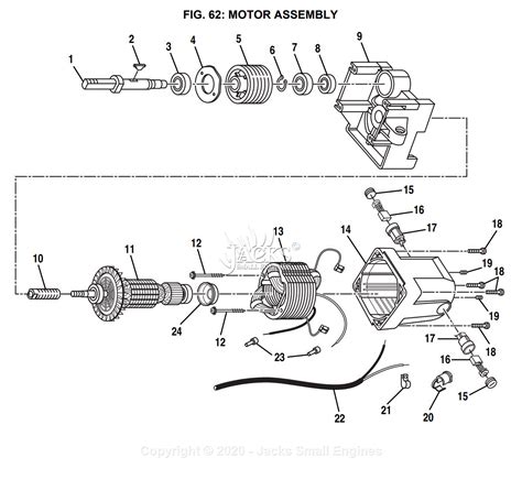 Ryobi BT3000 Parts Diagram for Figure 62 - Motor