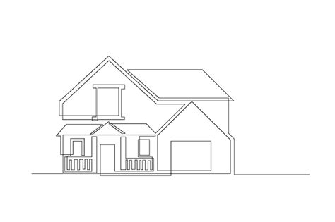 Premium Vector | House simple line drawings. one line illustration for home.