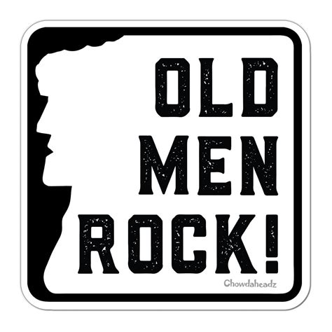 Old Men Rock Sign Sticker