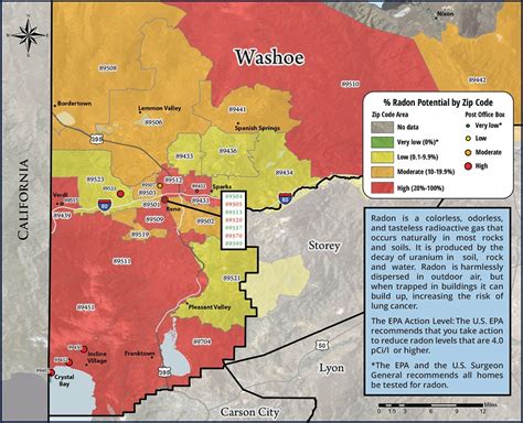 Washoe County Radon Map | Extension | University of Nevada, Reno