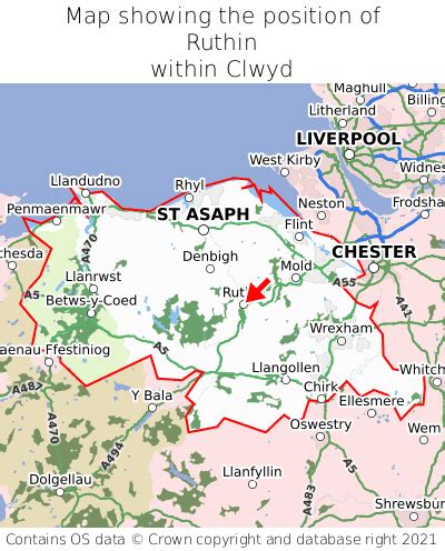 Where is Ruthin? Ruthin on a map