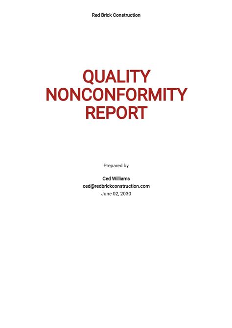 Quality Non conformance Report Template [Free PDF] - Word | Apple Pages ...