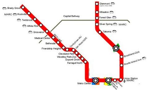 D.C.Metro Red Line Map - Map Of East Coast