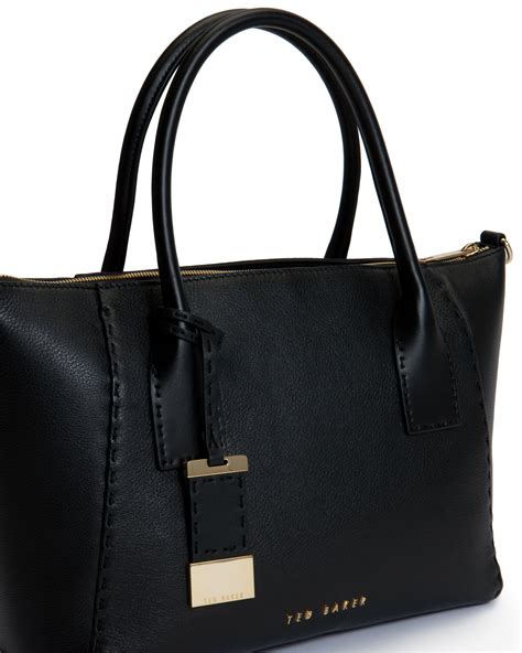 Ted baker Paigee Large Leather Tote Bag in Black | Lyst