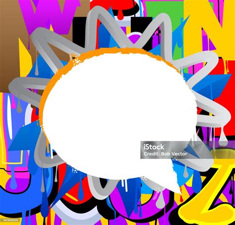 White Speech Bubble On Colorful Graffiti Background Abstract Modern ...