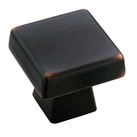 Amerock Blackrock 1 in. Oil Rubbed Bronze Square Cabinet Knob-BP55271-ORB - The Home Depot